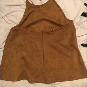 Open back suede top